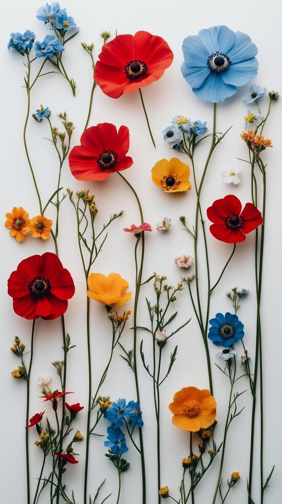 A group of colorful flowers arranged in a square photo