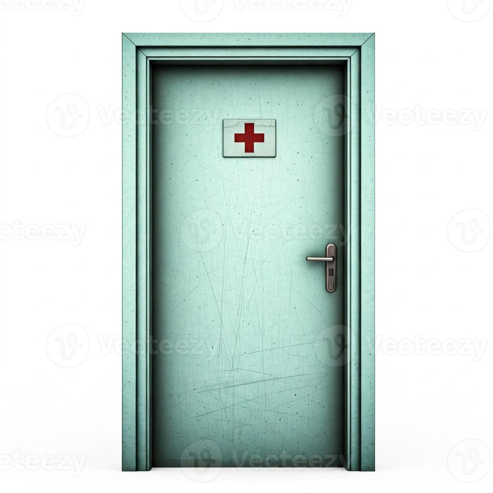 A door with a red cross on it photo