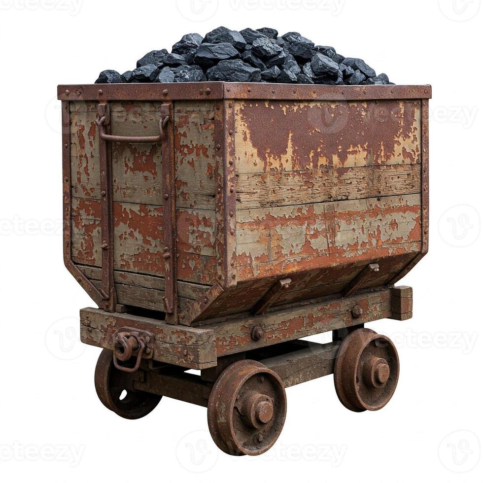 A coal wagon with coal on it photo