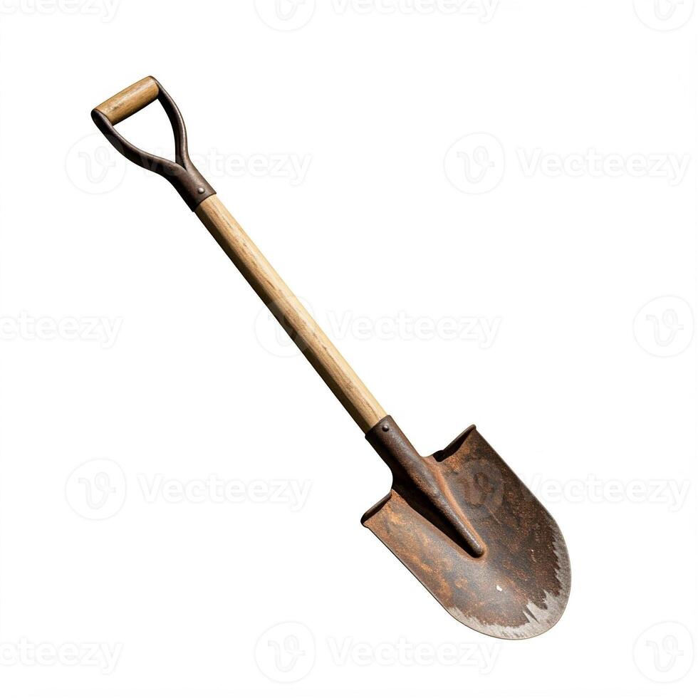 A shovel is shown on a white background photo