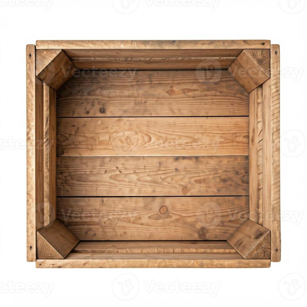 Wooden planter box isolated on white background 3d render photo