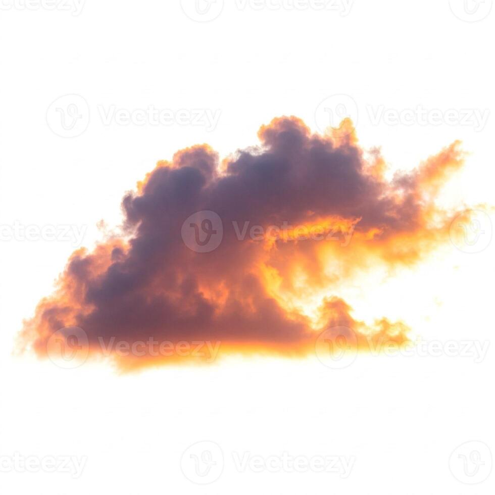 A cloud is shown in the sky with orange and yellow photo