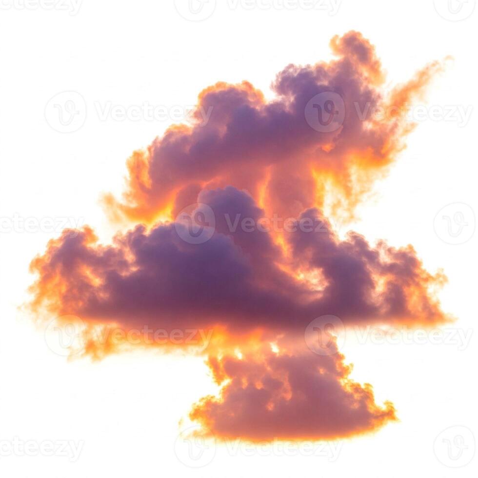 A cloud is shown in the sky with orange and yellow colors photo