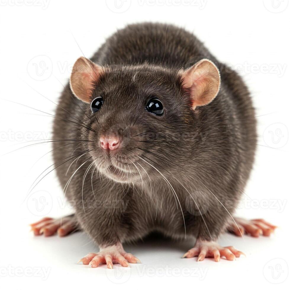 A rat is standing on a white background photo
