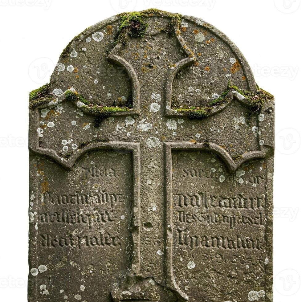 A stone cross with a cross on it photo