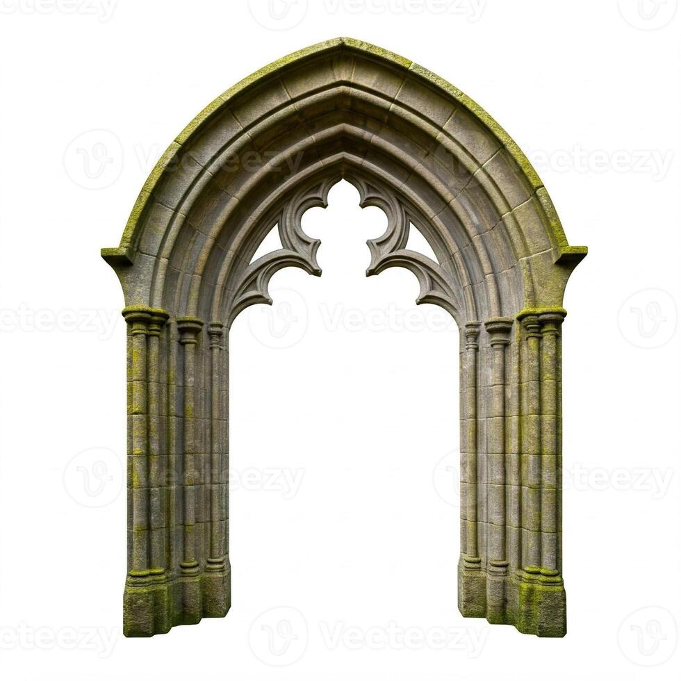 An archway with a stone archway and a stone archway photo