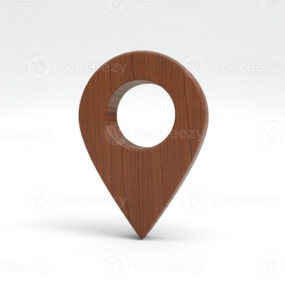 A wooden map pointer on a white background photo