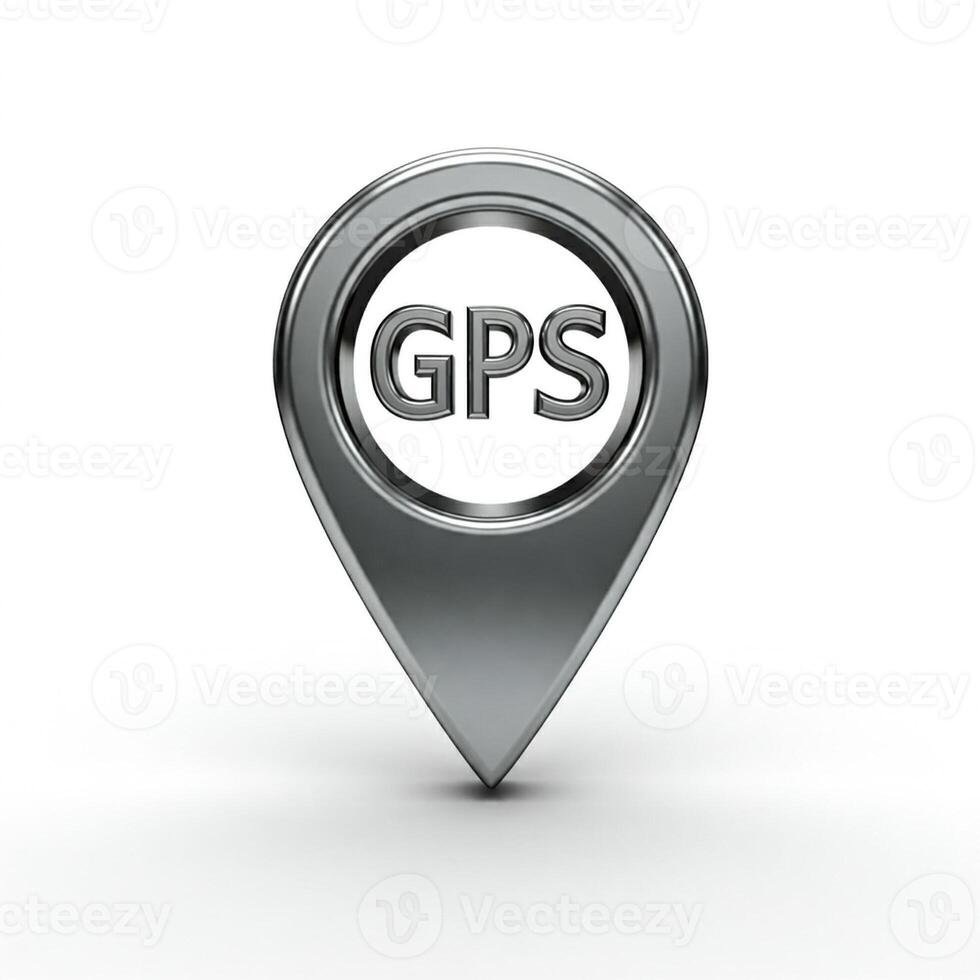 Gps location map pointer on white background photo