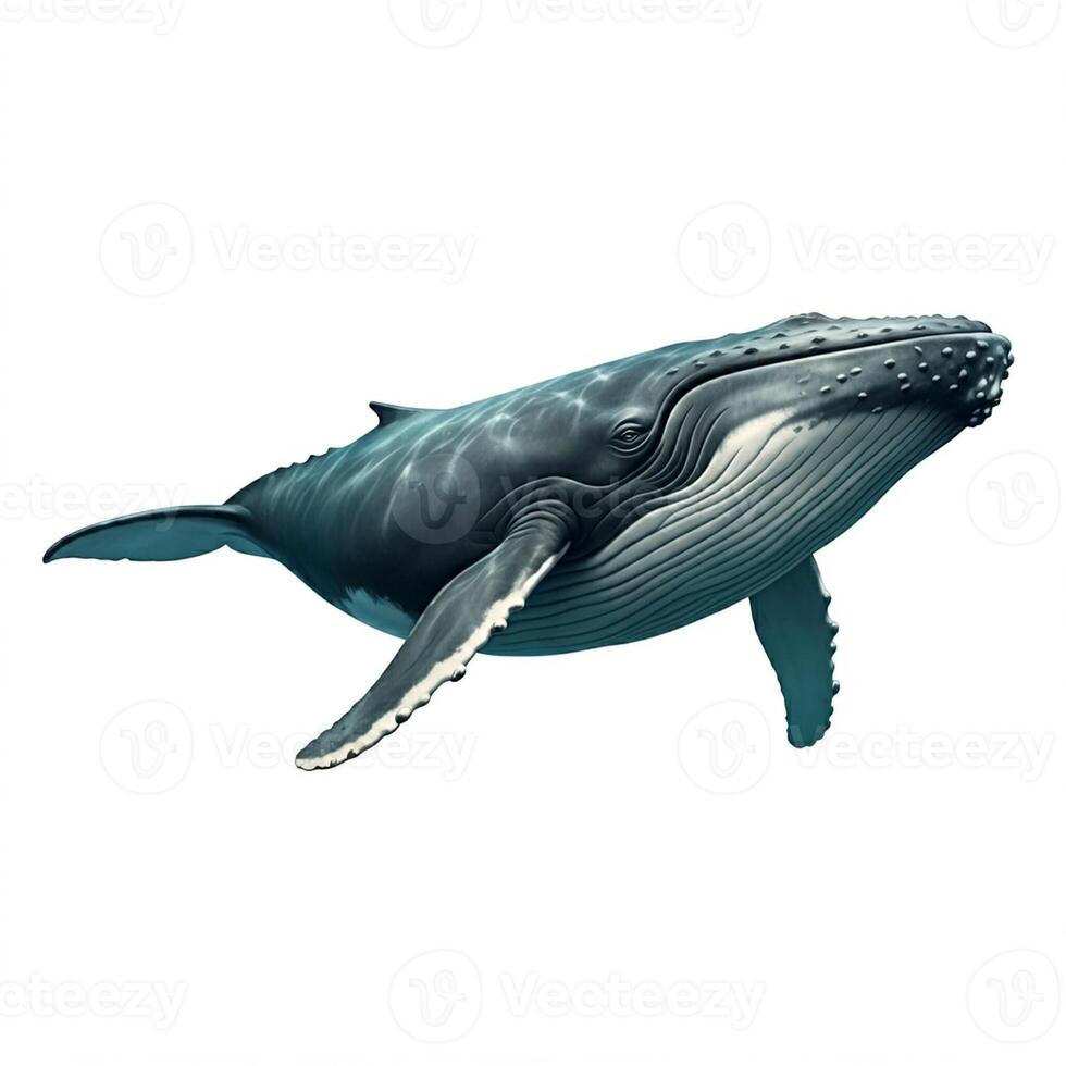 Humpback whale on white background photo