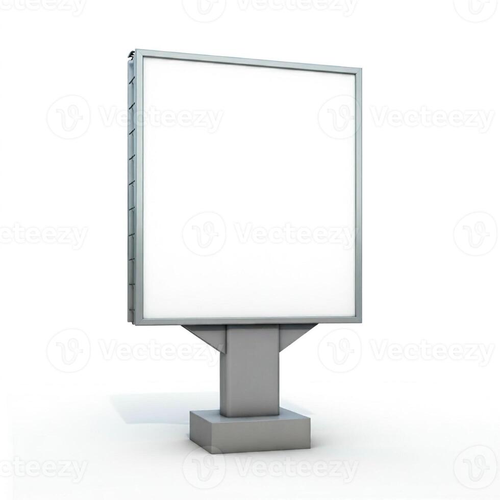 An empty billboard on a white background photo