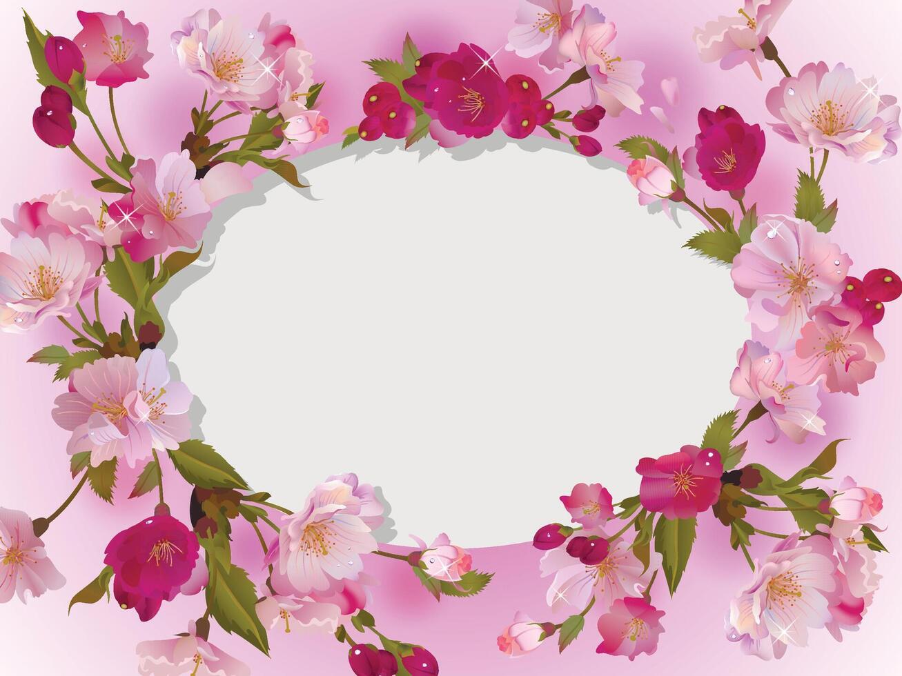 Spring flowers horizontal background vector