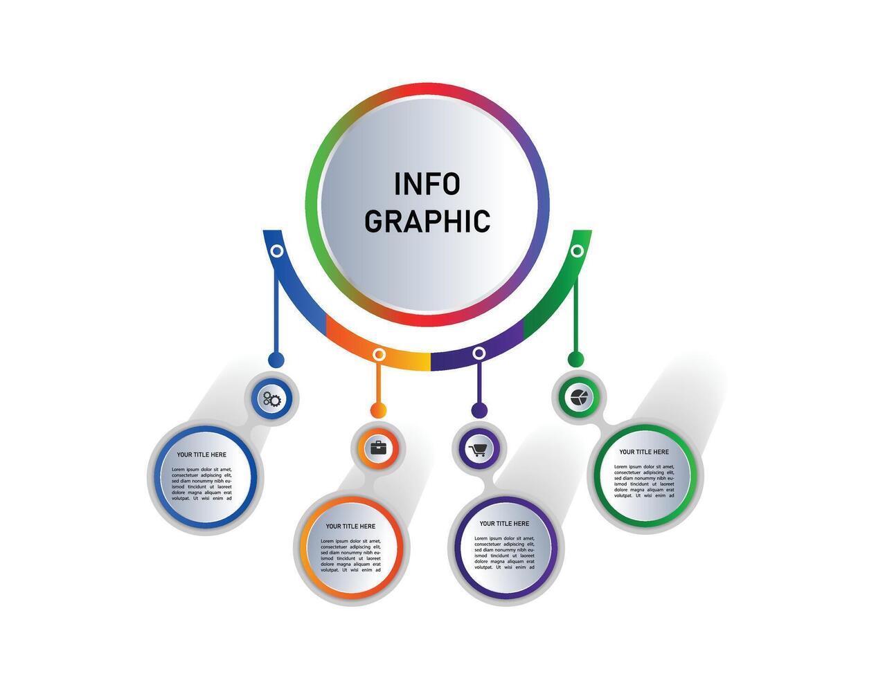 Business Infographic template with 4 steps and icons vector