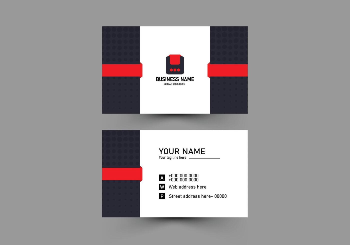 Modern dark and white business card template design vector