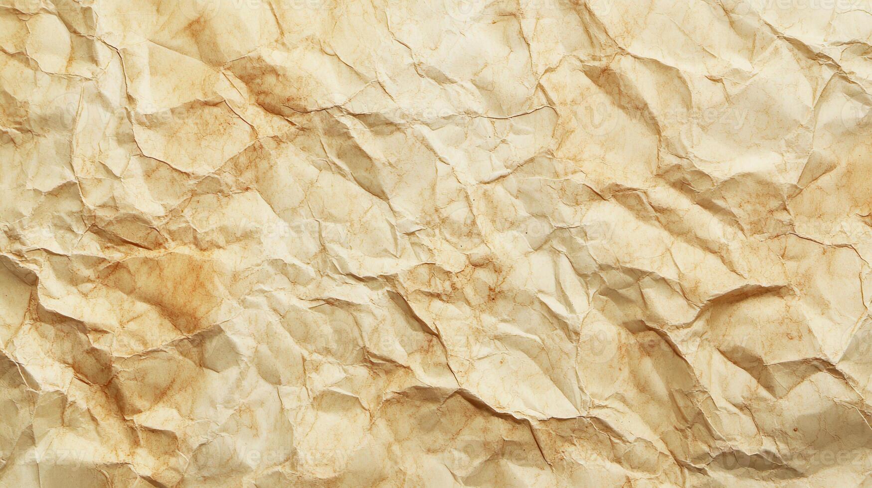 Crumpled, aged paper texture background design photo