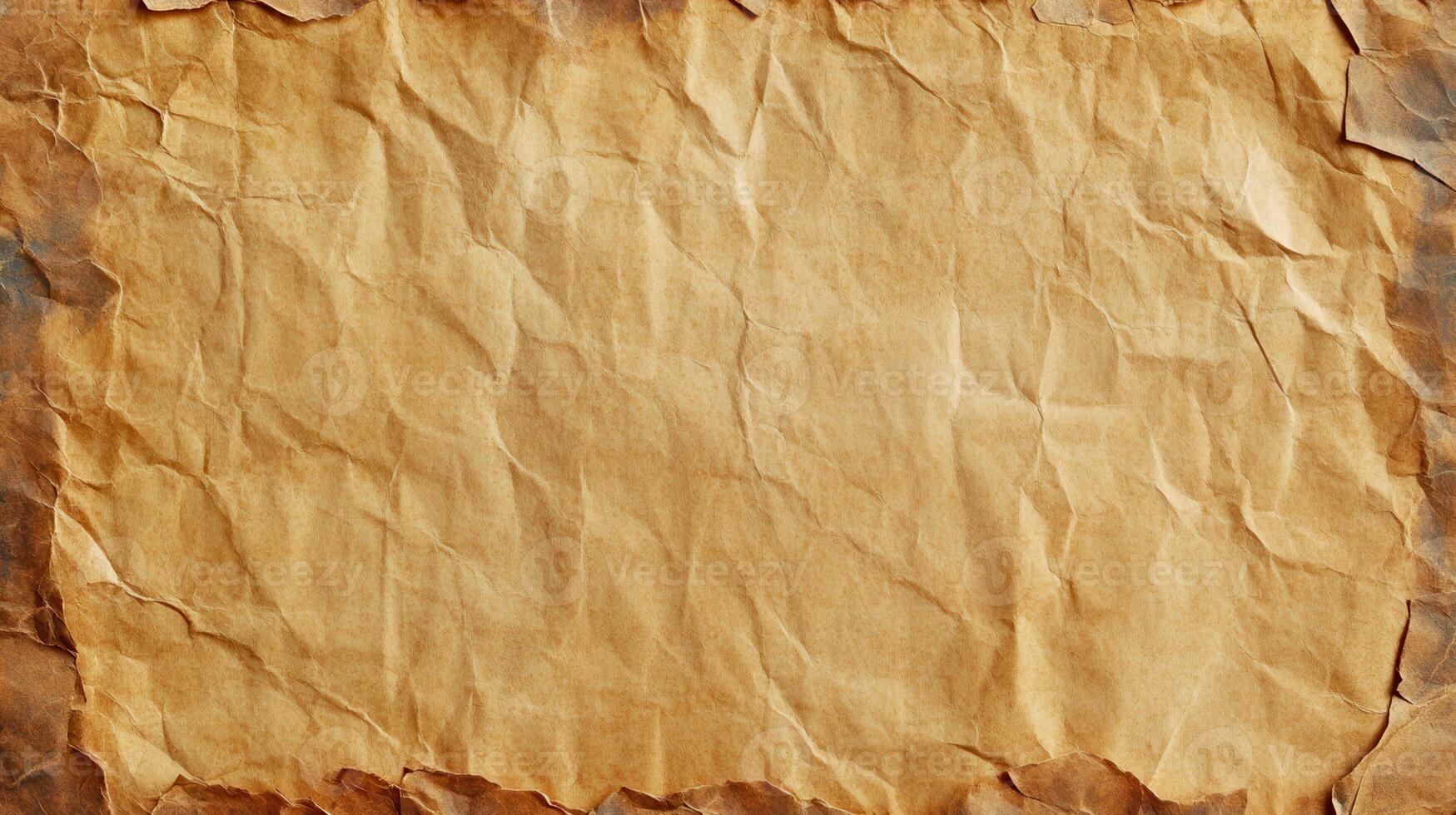 Aged paper texture, crumpled, burnt edges, background design, vintage photo