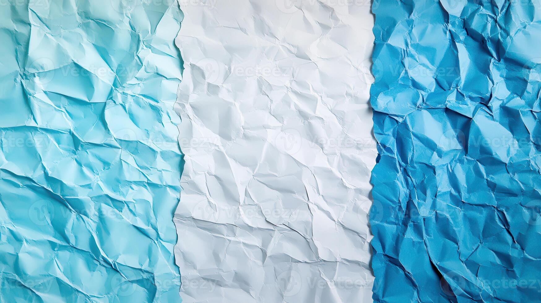 Crinkled paper texture, blue gradient background, design element photo