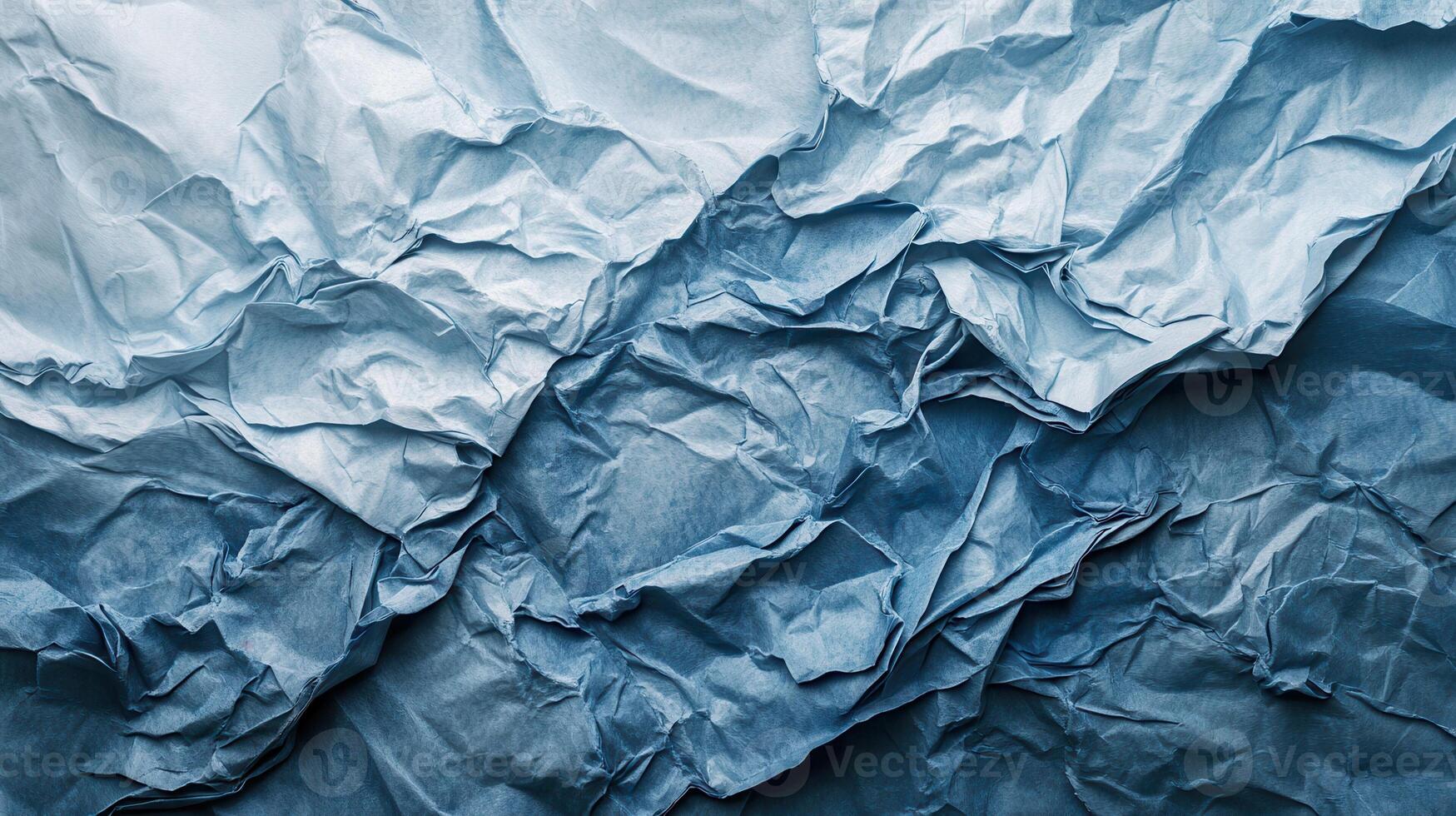 Crumpled Blue Paper Texture Background Design photo