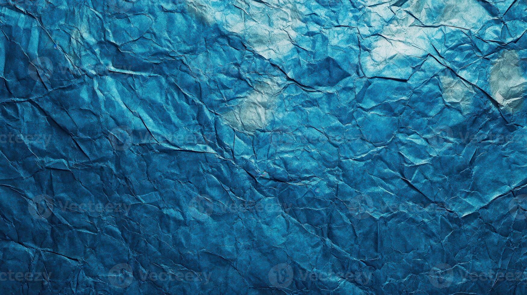 Crumpled blue paper texture, abstract background, design element photo