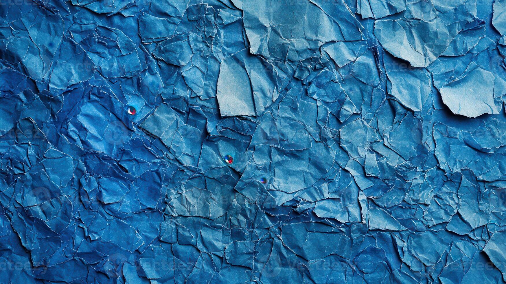 Crumpled Blue Paper Texture Background Map Pins photo