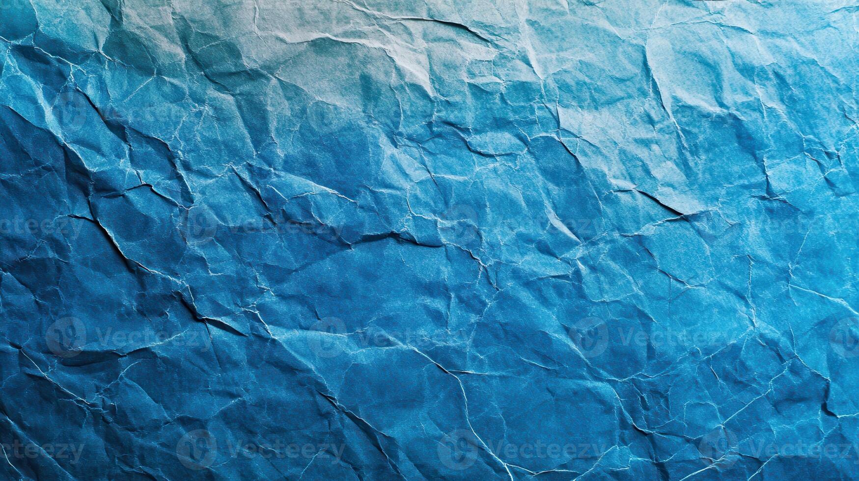 Crumpled blue paper texture, gradient background, design element photo