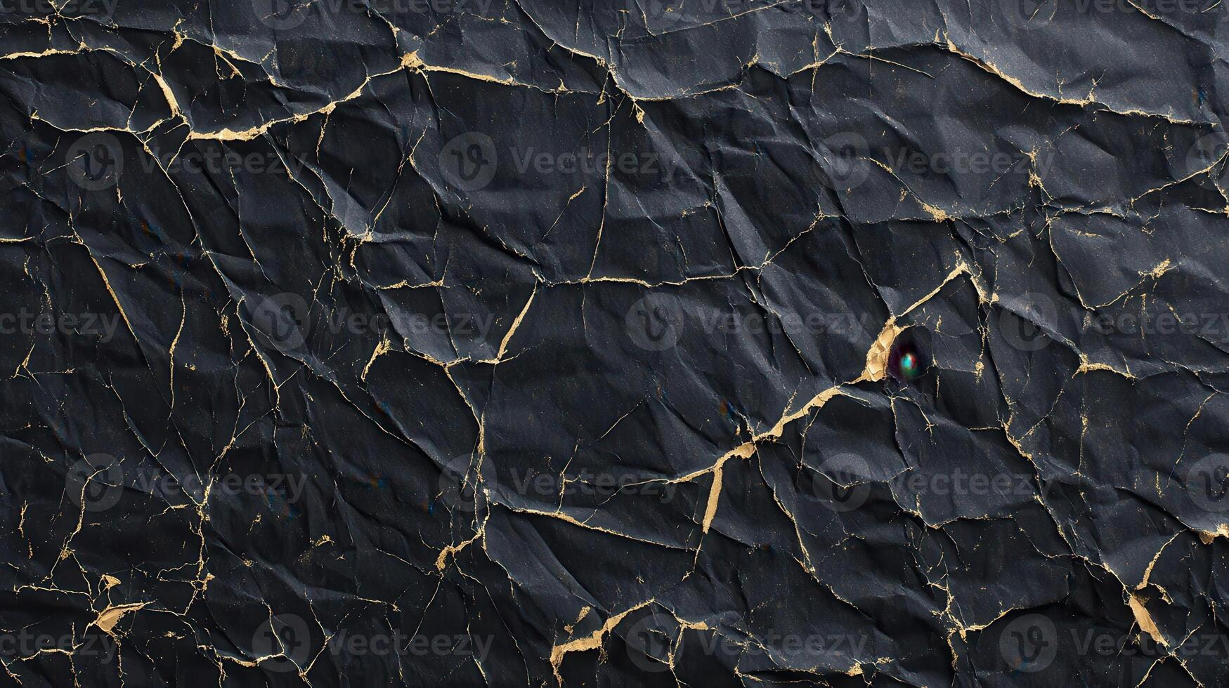 Crumpled black gold paper texture background design photo