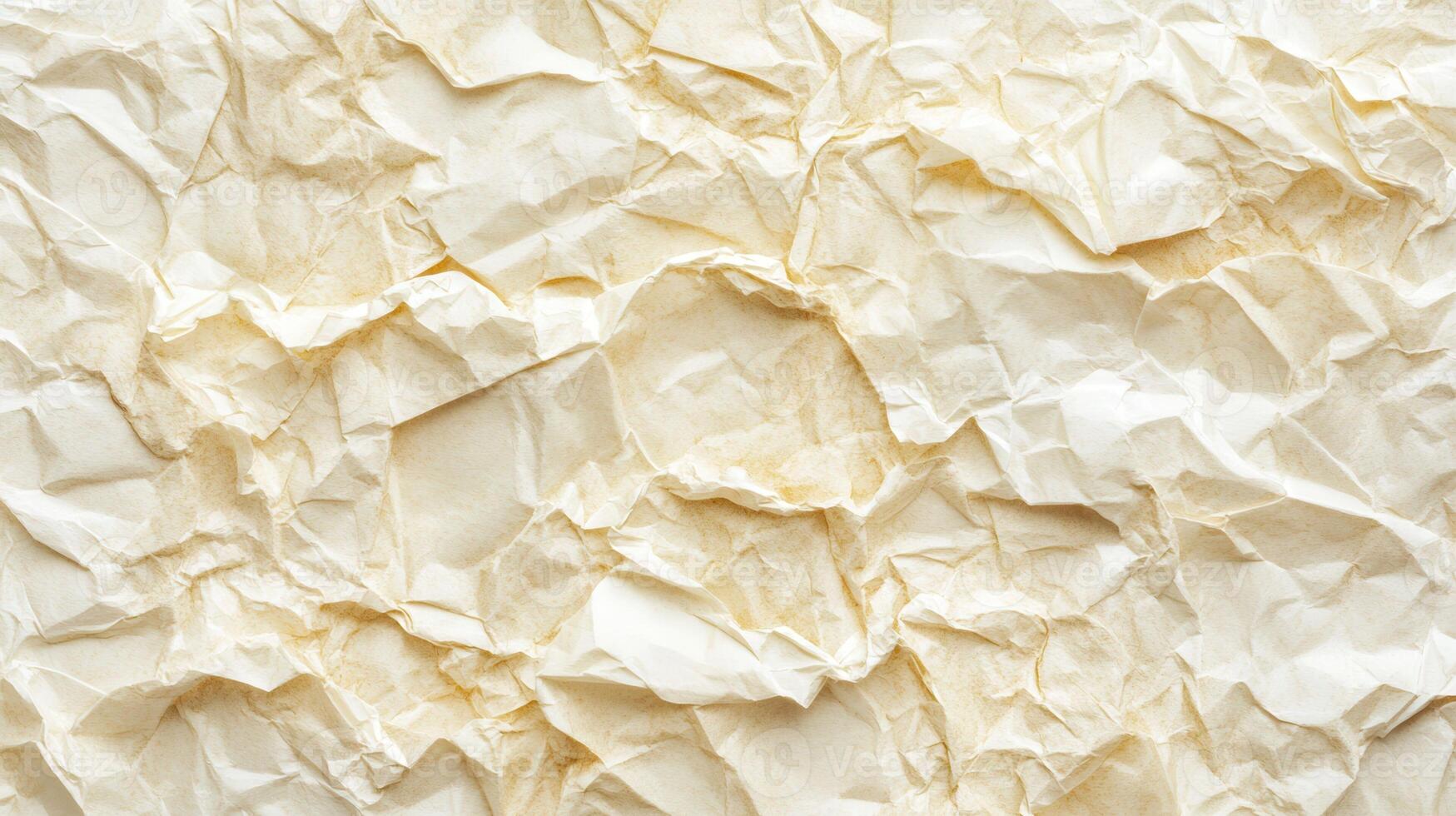 Crumpled cream paper texture background design photo