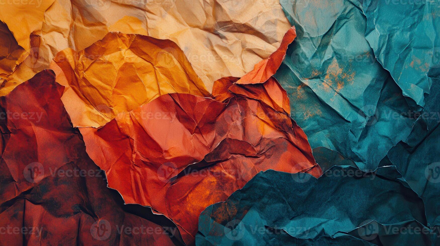 Crumpled Colorful Paper Texture Background Design photo