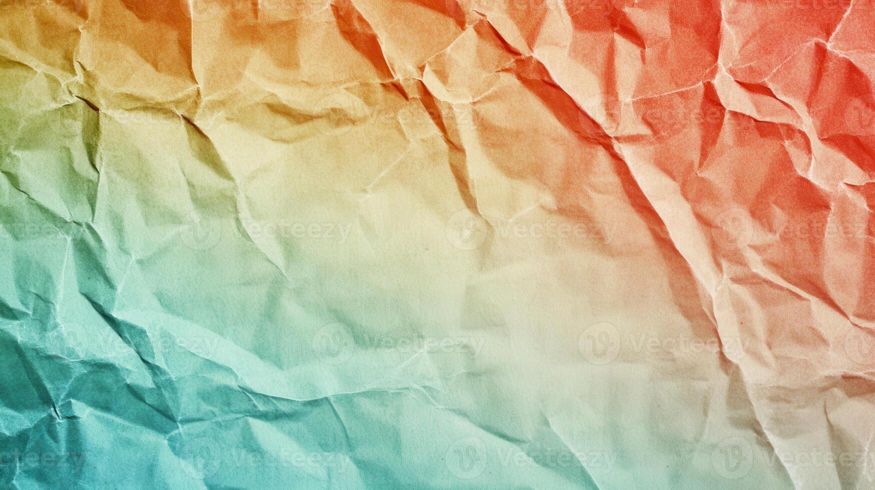 A colorful crumpled paper background with a rainbow photo
