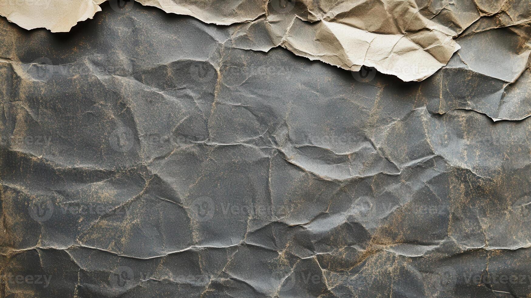 Crumpled paper background with torn edges photo
