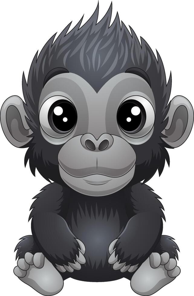 Illustration of cute baby gorilla vector
