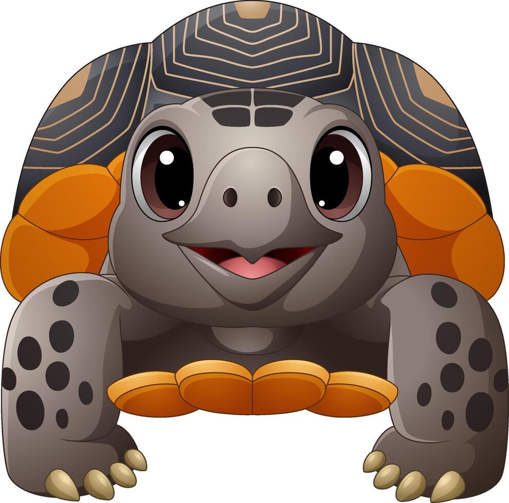 Illustration of cartoon happy turtle vector