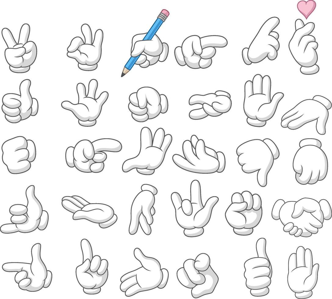 Illustration of hand gesture collection set vector