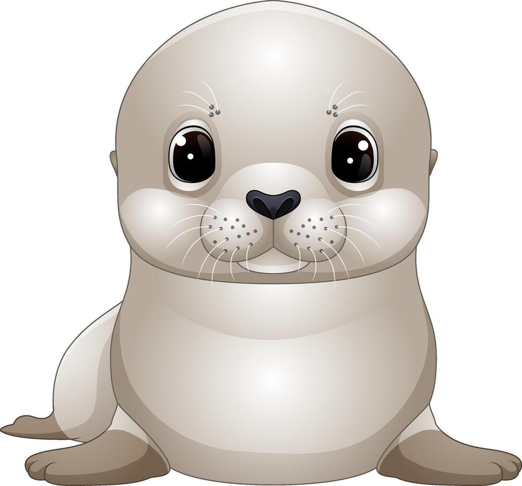 Illustration of cartoon cute baby seal vector