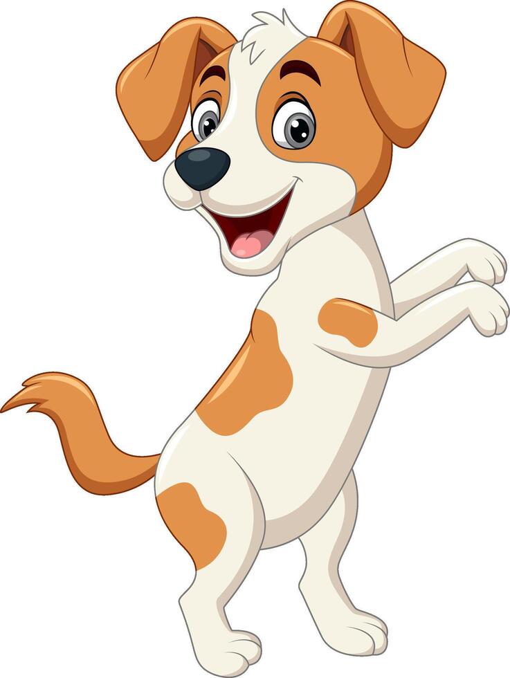Illustration of a cartoon happy dog dancing vector