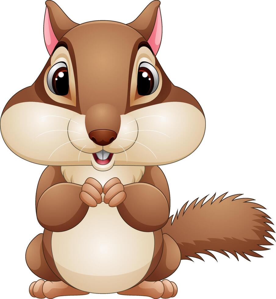 Illustration of cartoon funny chipmunk vector