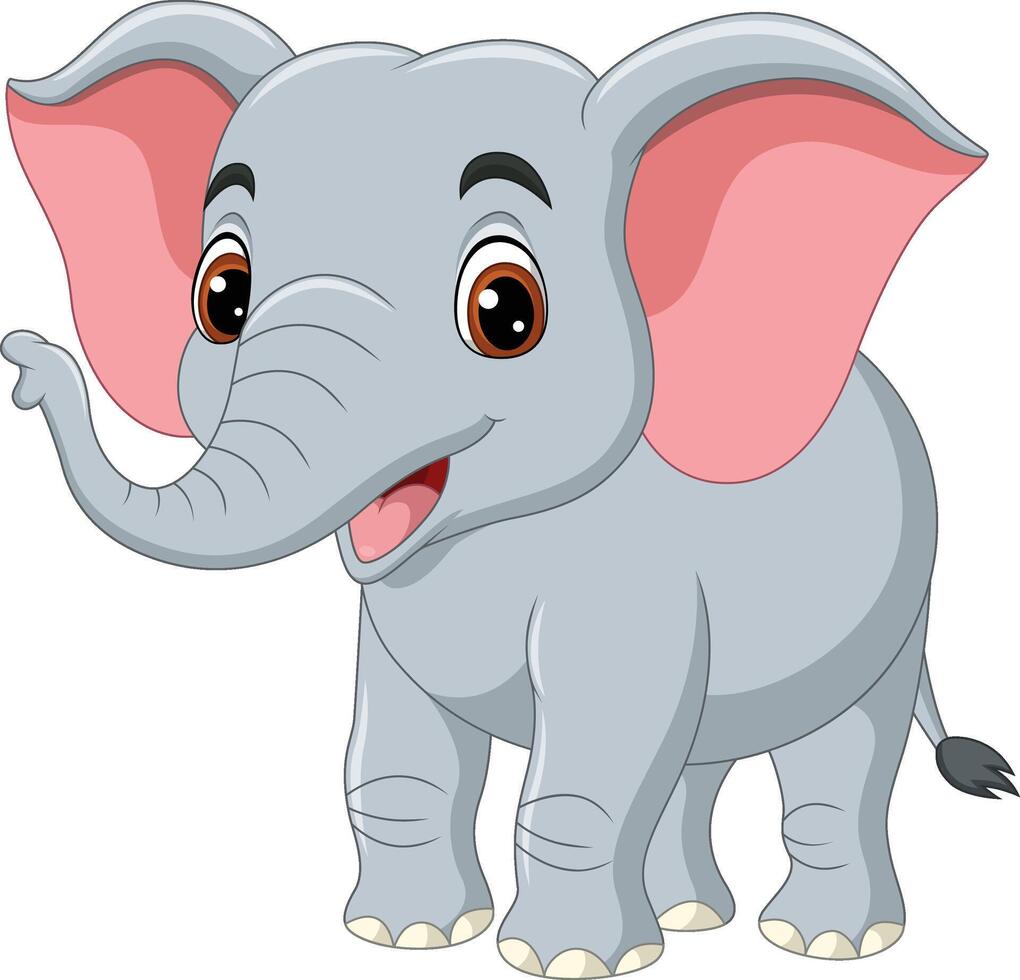 Illustration of cartoon funny alephant vector
