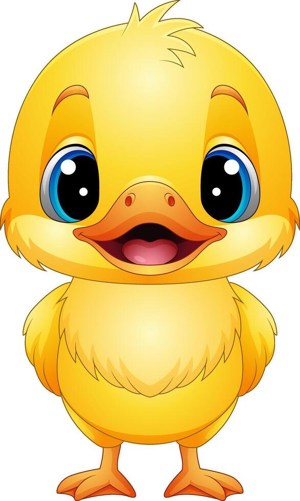 Illustration of cartoon cute baby duckoon vector