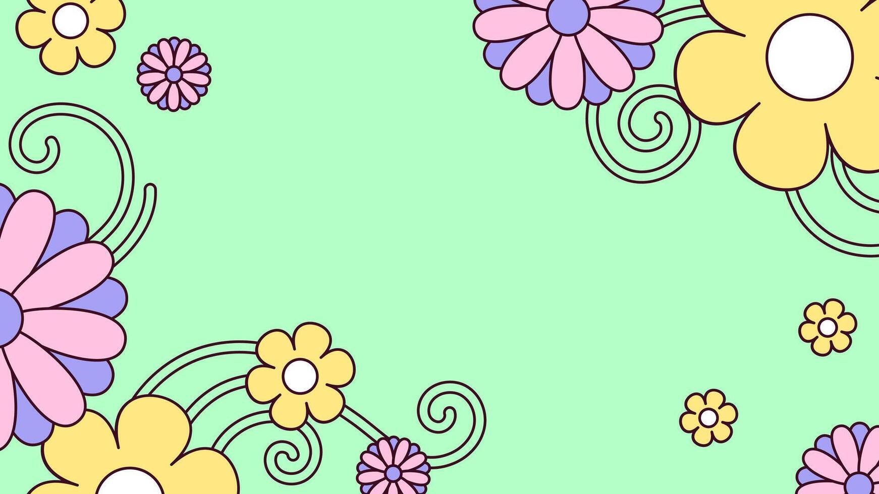 Background colorful flowers illustration vector