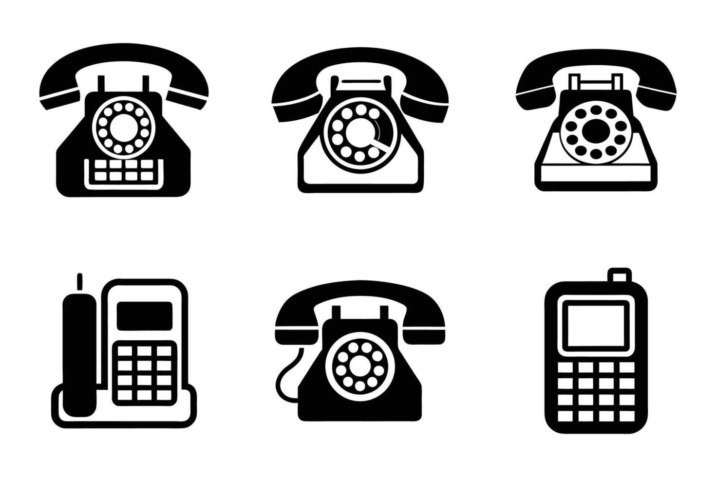 Telephone device outline icon pack vector