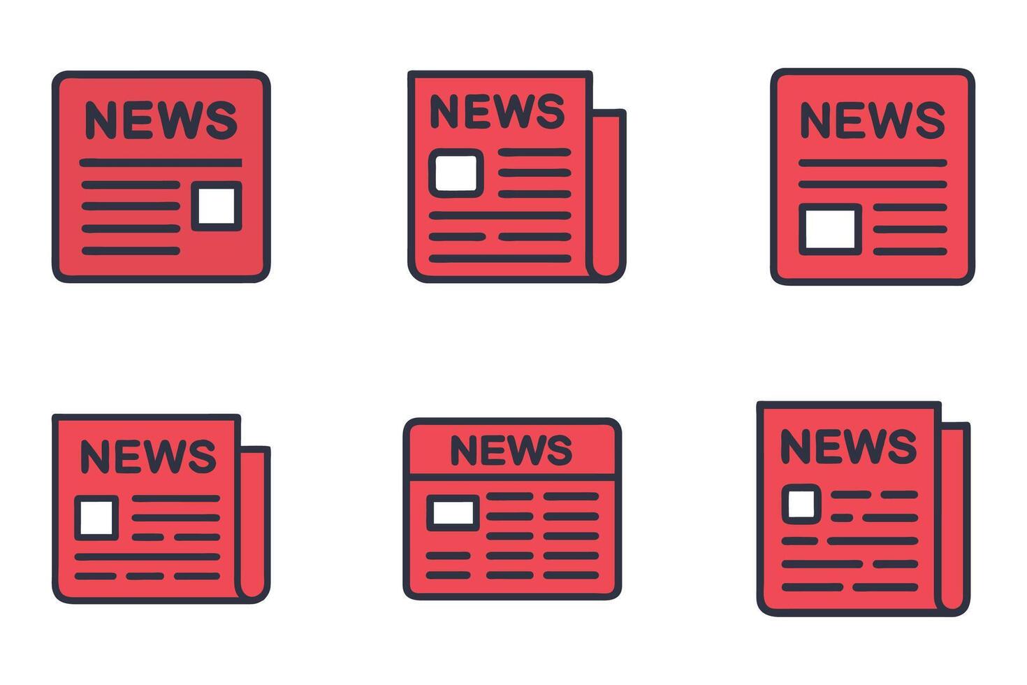 Headline outline silhouette icon bundle vector