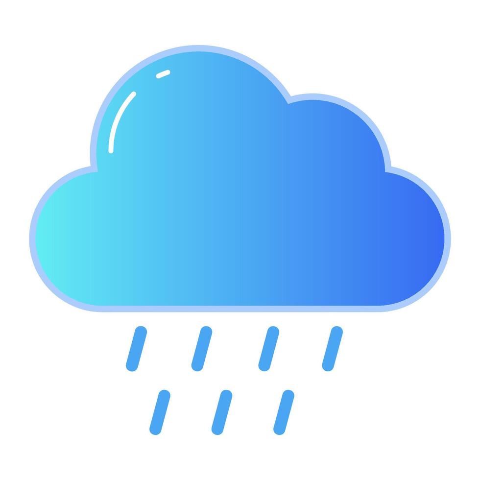 heavy rain cloud icon in blue vector