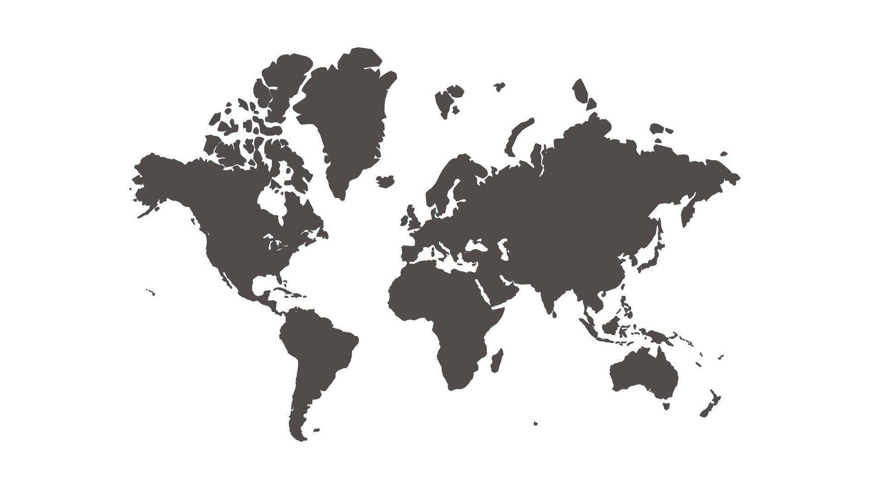 World map abstract empty silhouette in black color isolated. Minimalist background for banner poster card project about Earth international holiday. vector