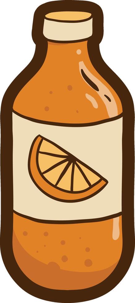 orange juice jar with slice of orange label vector