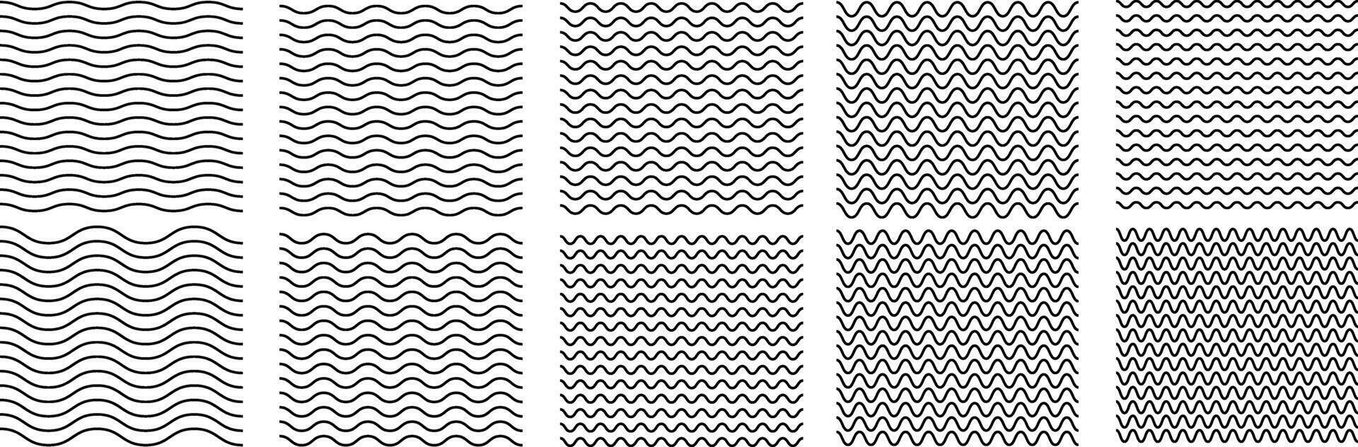 Set of wave lines. Wave ornament pattern. Set of wavy zigzag lines. Thin line background pattern. vector