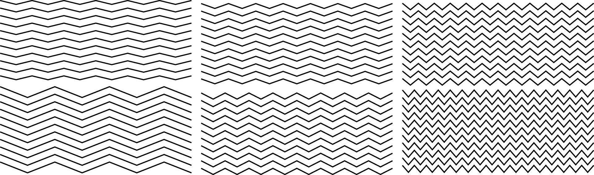 Set of zigzag lines, underline, pattern, ornament. vector