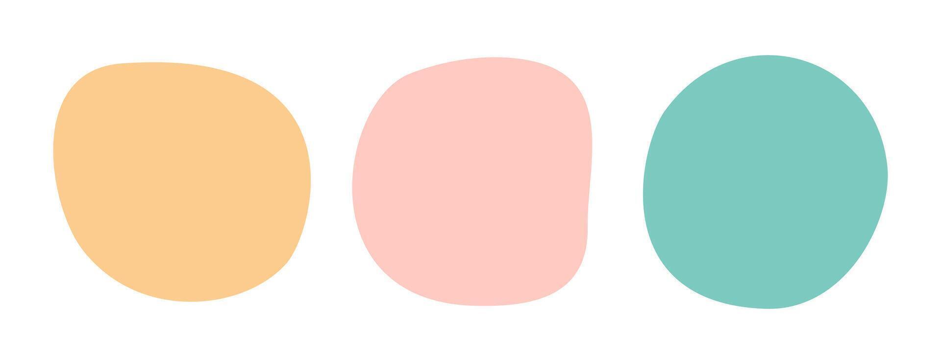 Color liquid organic blob shapes, pastel irregular random forms, fluid silhouette, simple smooth ink stain. Highlight for social media stories vector