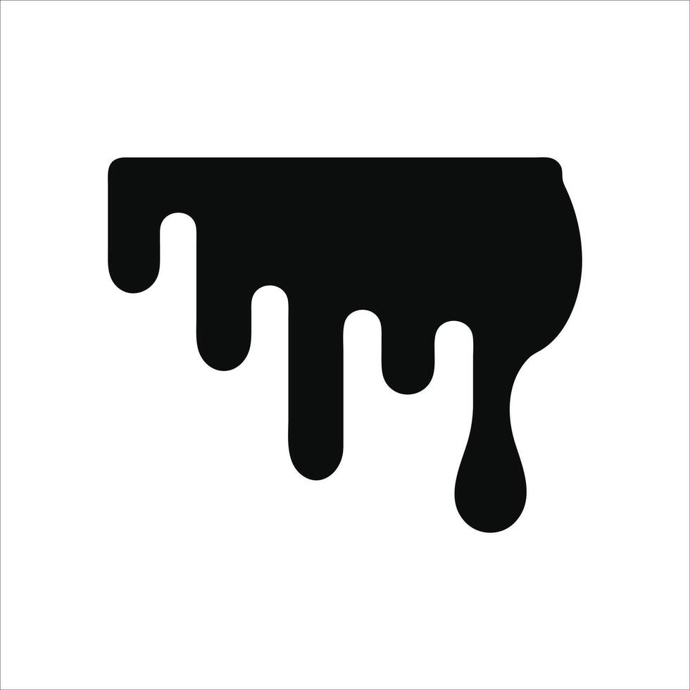 Black paint, melting and dripping, on a transparent background. vector