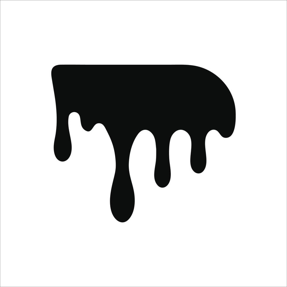 Black paint splashes set isolated on white background with fluid dripping effect vector