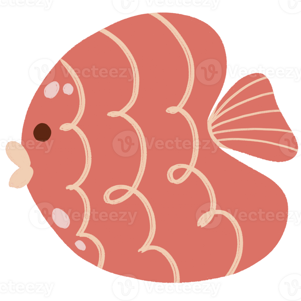 funny pink fish illustration png