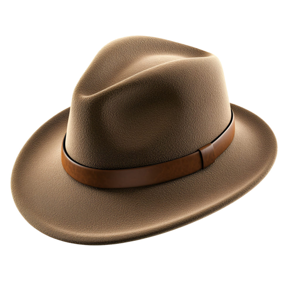 Classic Brown Fedora Hats Ready for an Adventure transparent background png